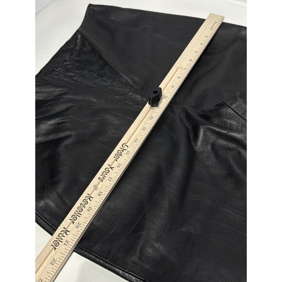 INC International Concepts Black 100% Leather Bootcut Pants High Rise Women 12 - Picture 11 of 12